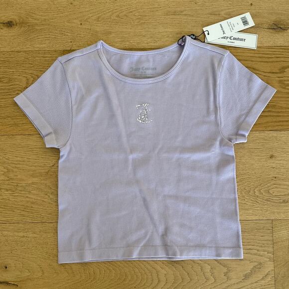 Juicy Couture - Seamless Fanciful Crop Short Sleeve Tee in Orchid Petal - Picture 1 of 4